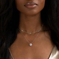 Crystal Chain Round Layered Necklace