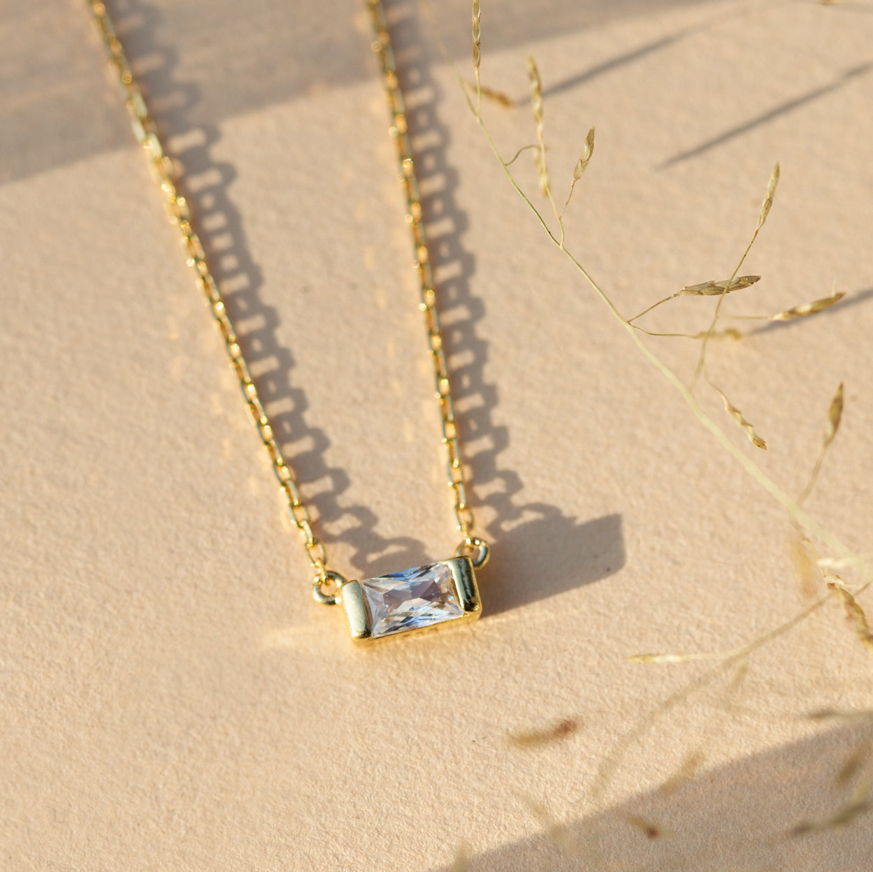 Baguette Pendant Necklace