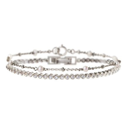 Petite Tennis & Perla Bracelet Set