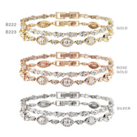 Mosaic Crystal & Daisy Marquise Tennis Bracelets