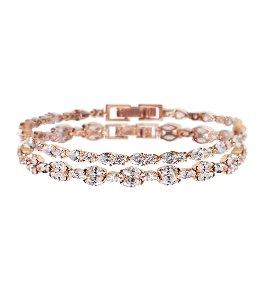 Marquise Deco & Mosaic Crystal Tennis Bracelets