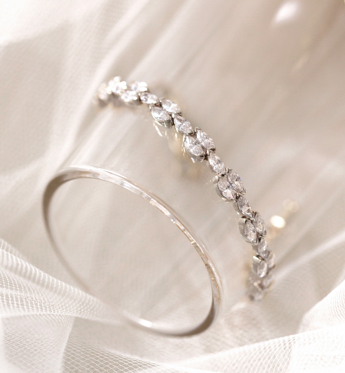 Marquise Deco Tennis Bracelet - Amy O. Bridal