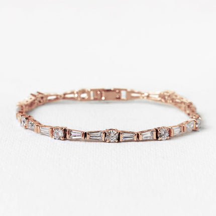 Deco Tapered Baguette Tennis Bracelet