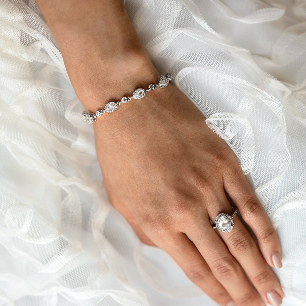 Ovali Crystal Tennis Bracelet - Amy O. Bridal