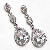 Bridesmaid Teardrop Drop Earrings