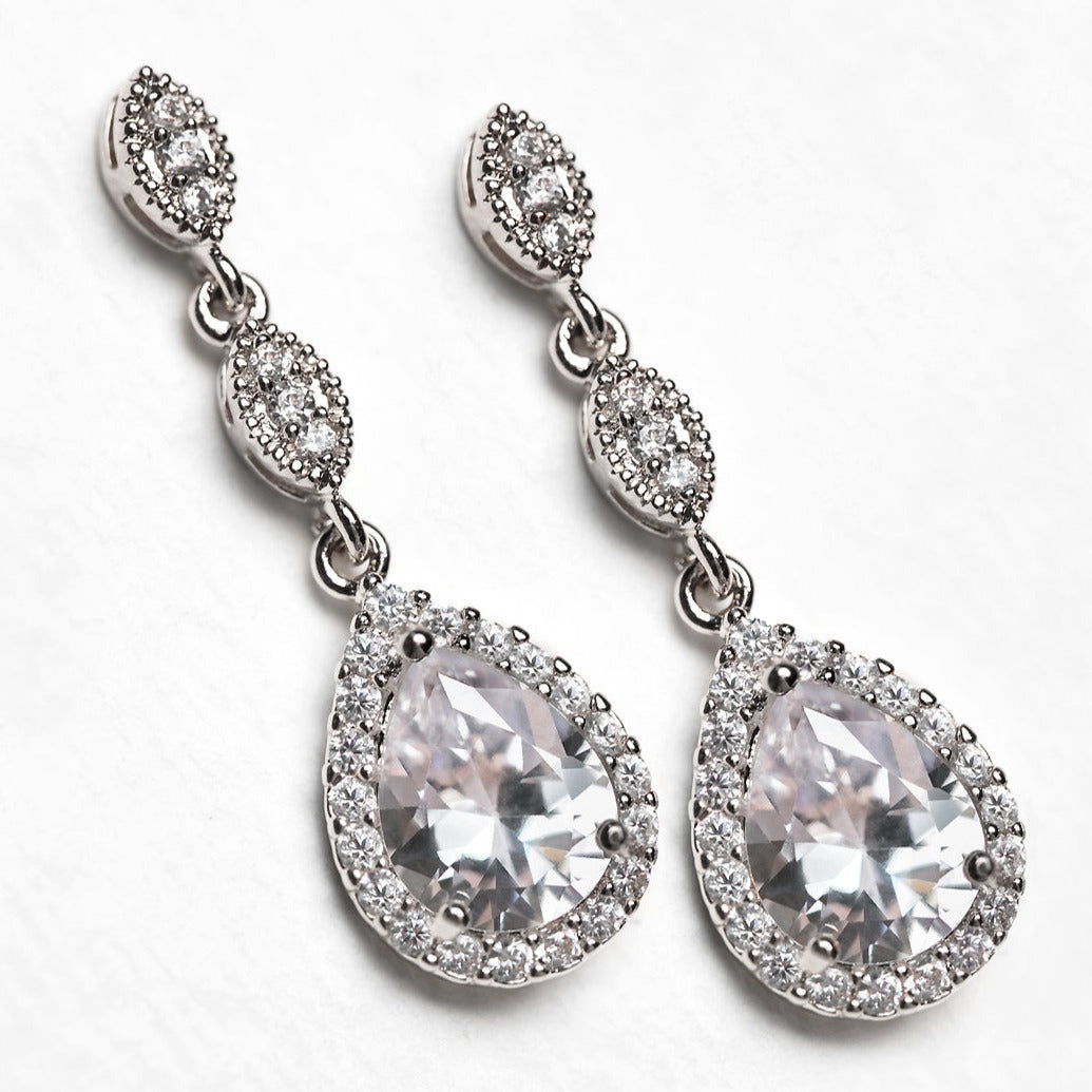 Bridesmaid Teardrop Drop Earrings