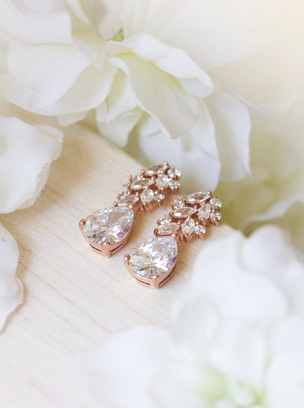 Marquise Flora Teardrop Earrings - Amy O. Bridal