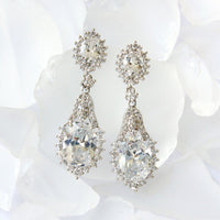 Cleo Crystal Drop Earrings - Amy O. Bridal