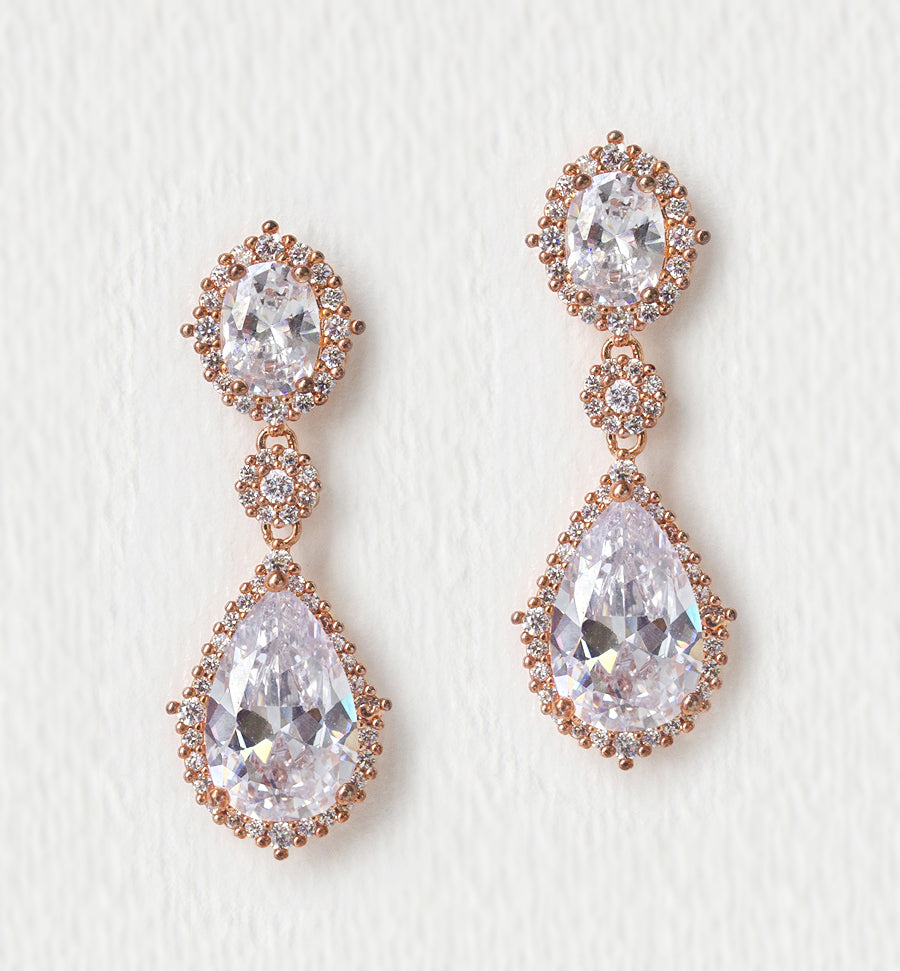 Cleo Pear Drop Earrings - Amy O. Bridal