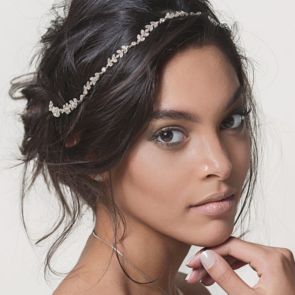 Boho Leaf Headband with Ribbon