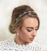 Jules Swarovski Headband with Ribbon Tie - Amy O. Bridal