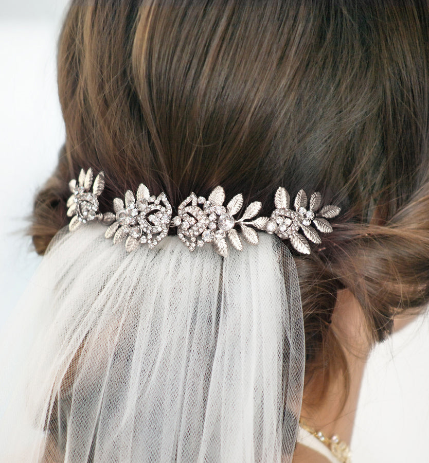 Homa Bridal Crystal and Pearl Silver Bridal Hair Comb Headpiece Hair Jewelry Amazon.com : Unicra Bride Pearl Wedding Hair Comb Silver  main image 4