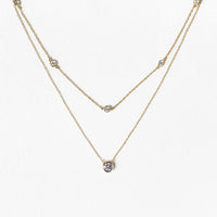 caption:Crystal Chain Round Layered Necklace