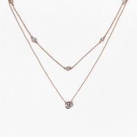 caption:Crystal Chain Round Layered Necklace