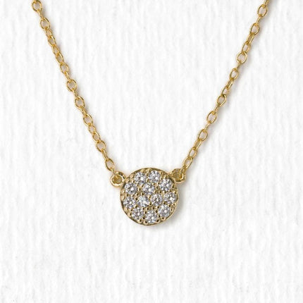 Petite Pave Disc Necklace