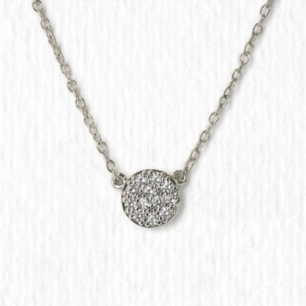 Petite Pave Disc Necklace