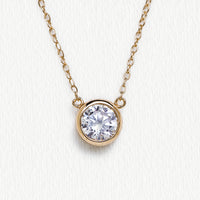 Gold Solitaire Pendant Necklace