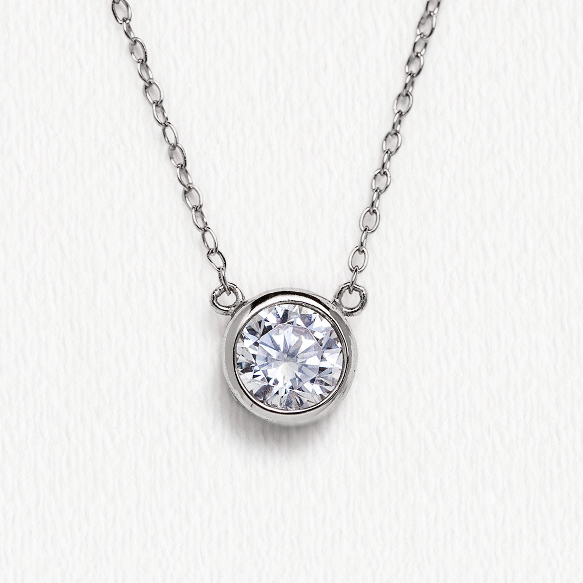 Sterling Silver Solitaire Necklace