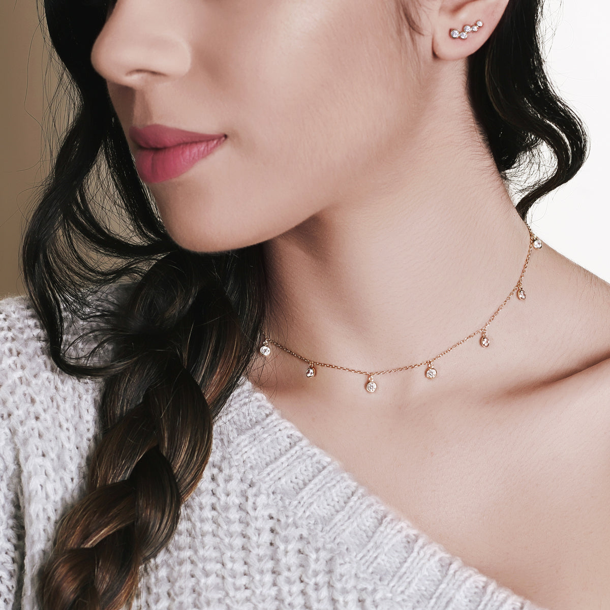 Sienna Dangle Choker - Amy O. Bridal