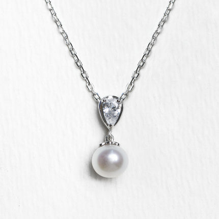 Halo Freshwater Pearl Pendant Necklace