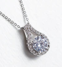 Sophia Petite Round Pendant Necklace - Amy O. Bridal