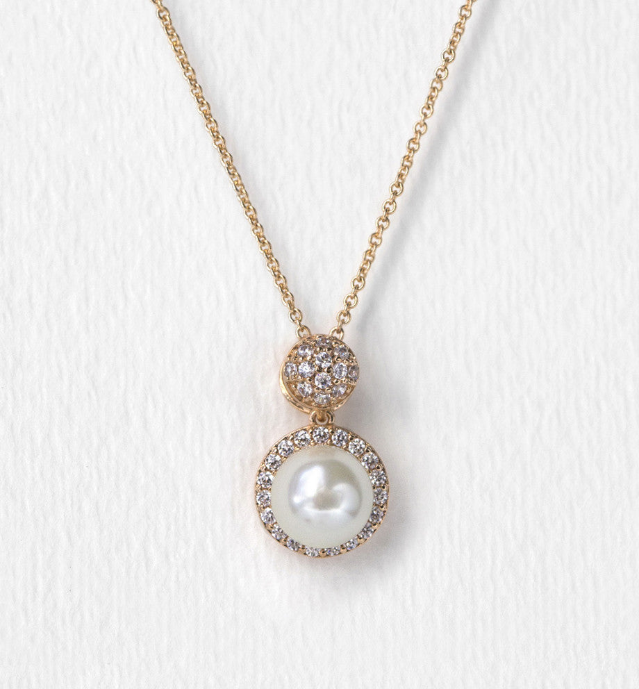 Brea Pearl Pendant Necklace - Amy O. Bridal