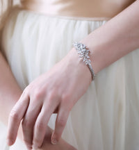 Fleur Crystal Bangle Bracelet - Amy O. Bridal