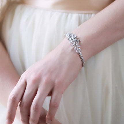 Fleur Crystal Bangle Bracelet