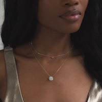Crystal Chain Round Layered Necklace