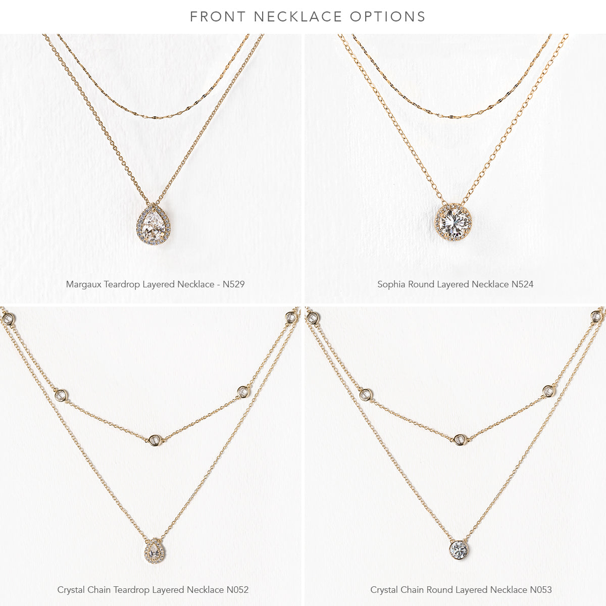 Margaux CZ Back Pendant Necklace - Amy O. Bridal