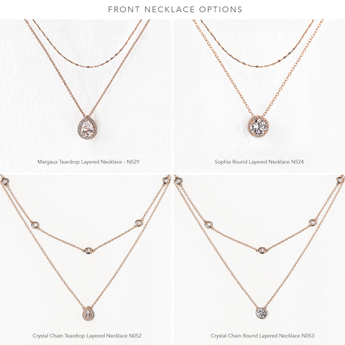 Margaux CZ Back Pendant Necklace - Amy O. Bridal