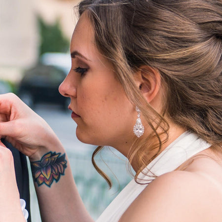 Cleo Crystal Drop Earrings - Amy O. Bridal