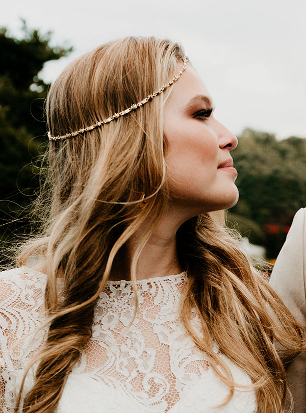 bridal headpieces rose gold