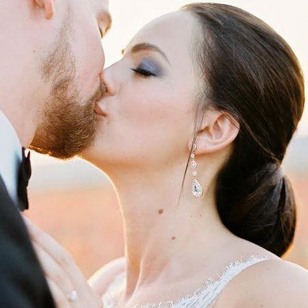 Daisy Long Drop Earrings - Amy O. Bridal