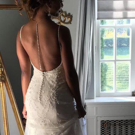 Marquise Back Pendant Necklace - Amy O. Bridal
