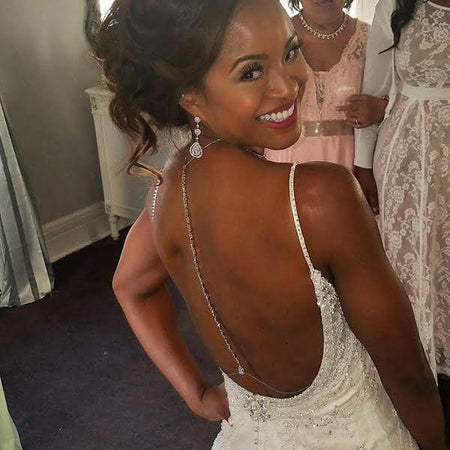 Marquise Back Pendant Necklace - Amy O. Bridal