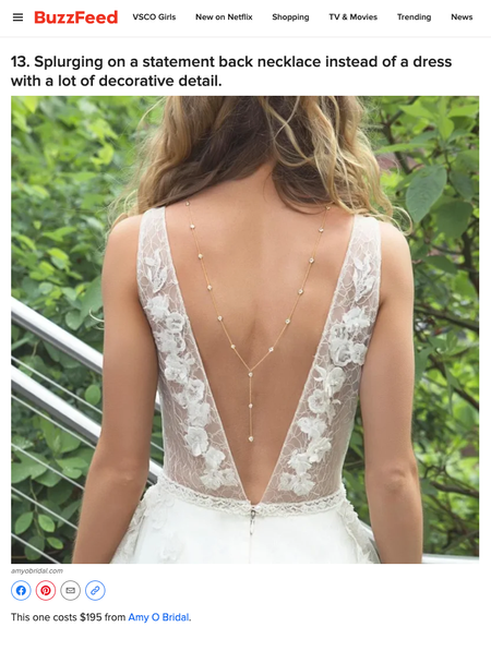Buzzfeed: 23 Wedding Details Back Necklace