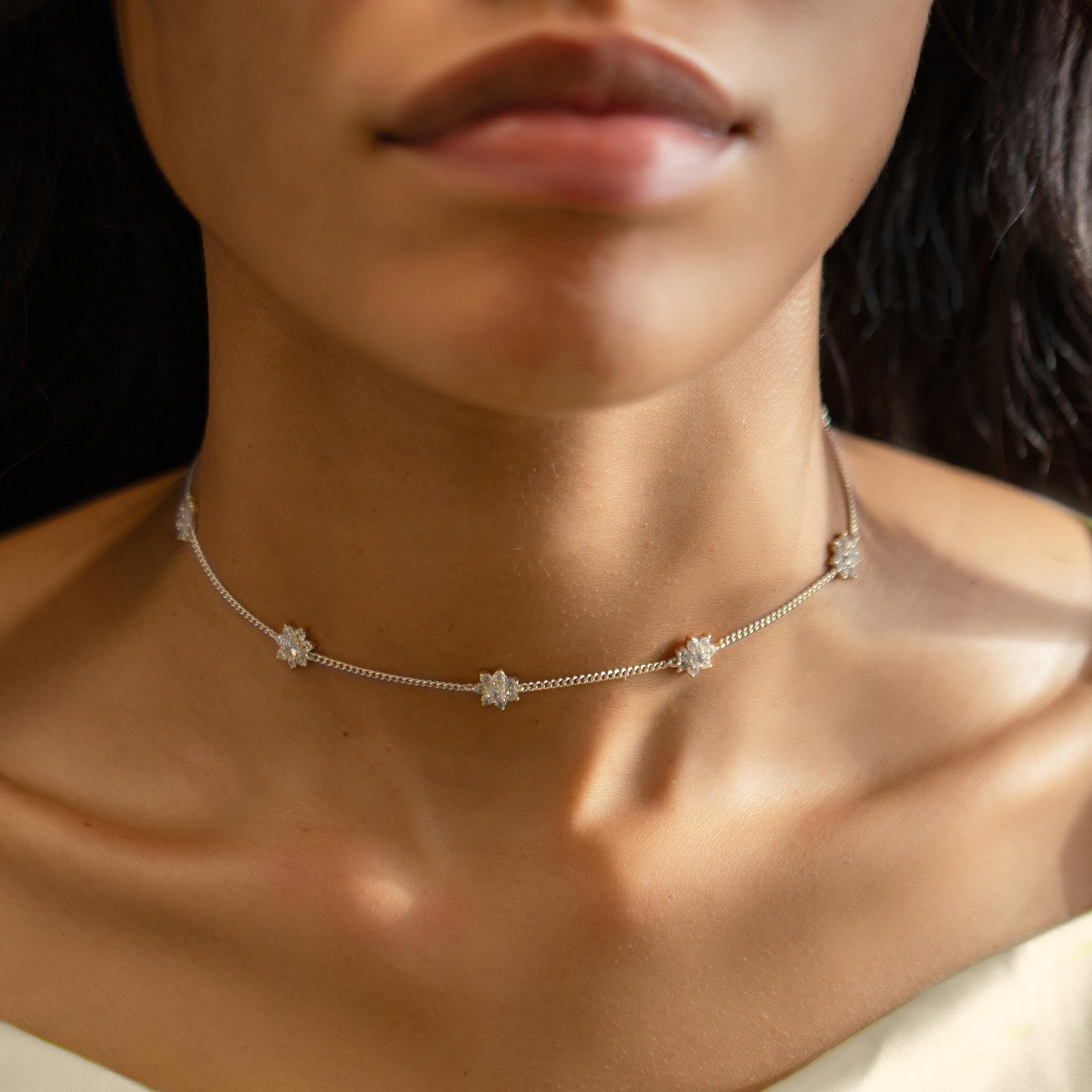 Fleur Crystal Choker Necklace