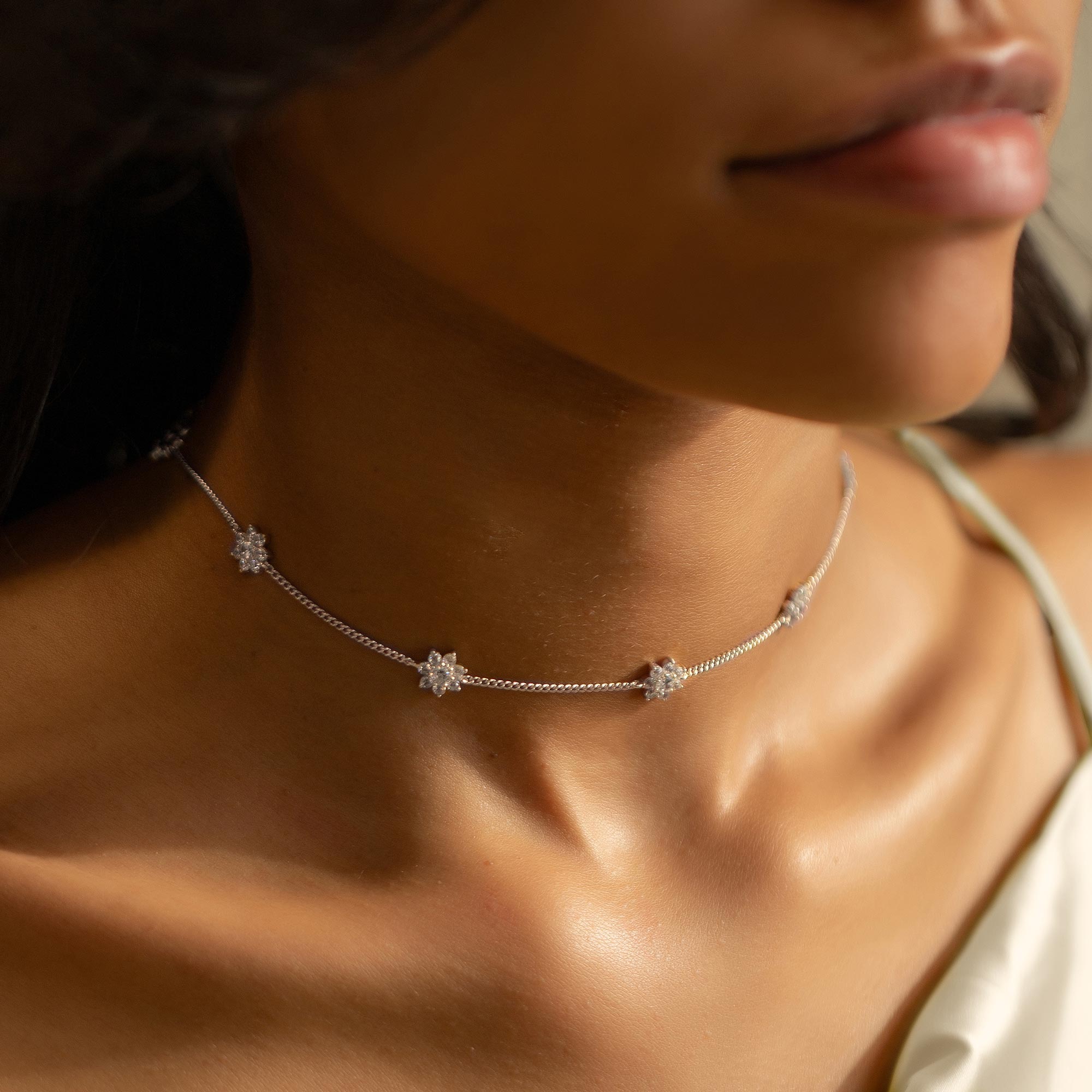 Fleur Crystal Choker Necklace