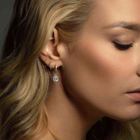 Pear Dangle Hoop Earrings
