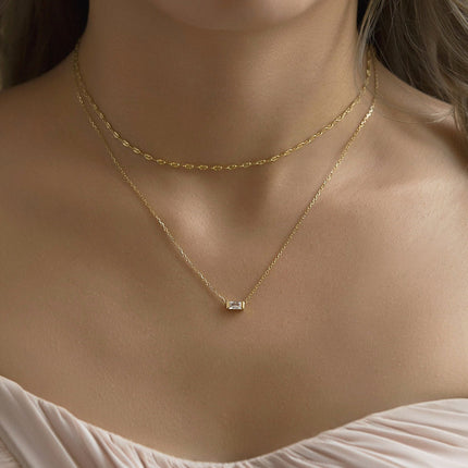 Baguette Pendant Necklace