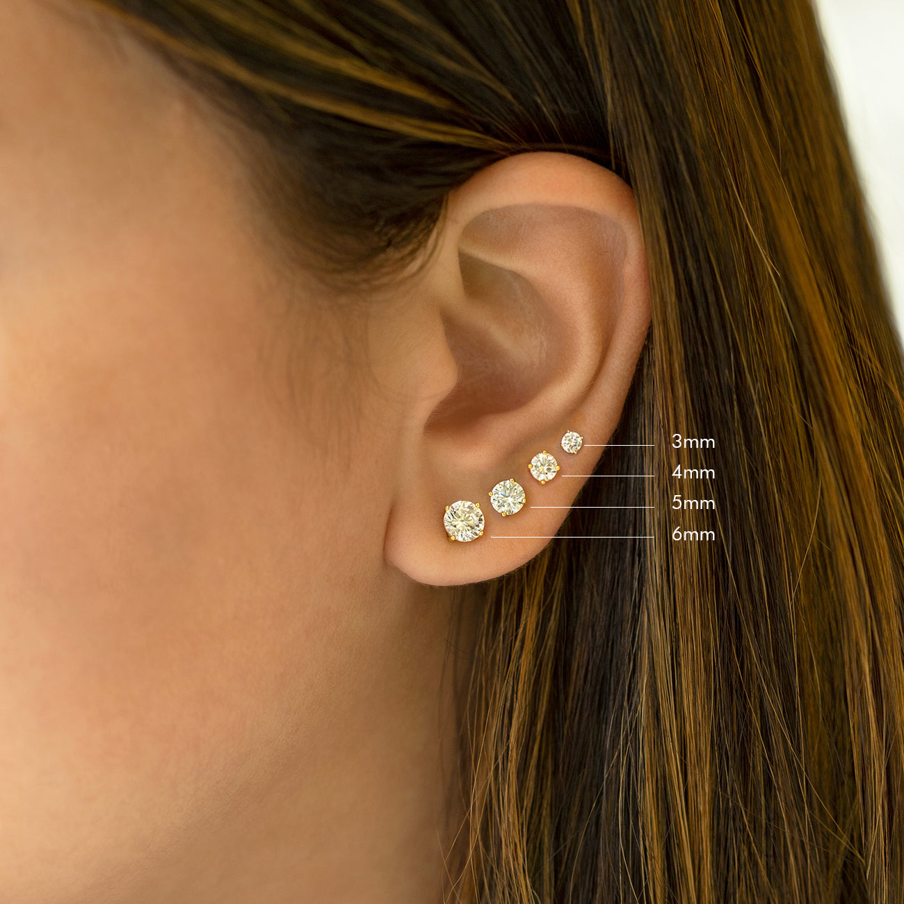 14K Gold Stud Earrings Sapphire Earrings Bridal Studs AMYO Bridal