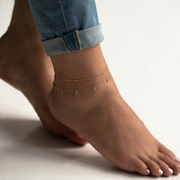 Tiny Crystal Dangle Anklet