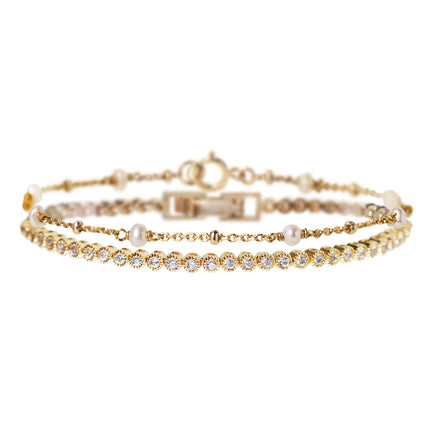 Petite Tennis & Perla Bracelet Set