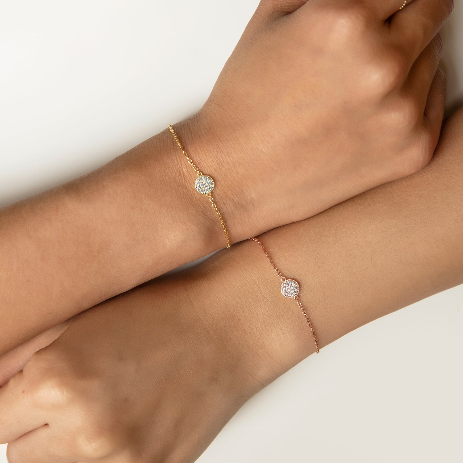 Petite Pave Disc Bracelet