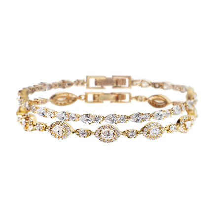 Mosaic Crystal & Daisy Marquise Tennis Bracelets