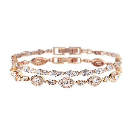 Mosaic Crystal & Daisy Marquise Tennis Bracelets