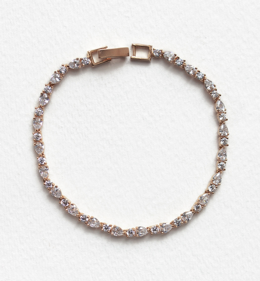 Mosaic Crystal Tennis Bracelet - Amy O. Bridal