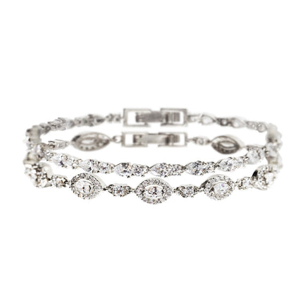 Mosaic Crystal & Daisy Marquise Tennis Bracelets