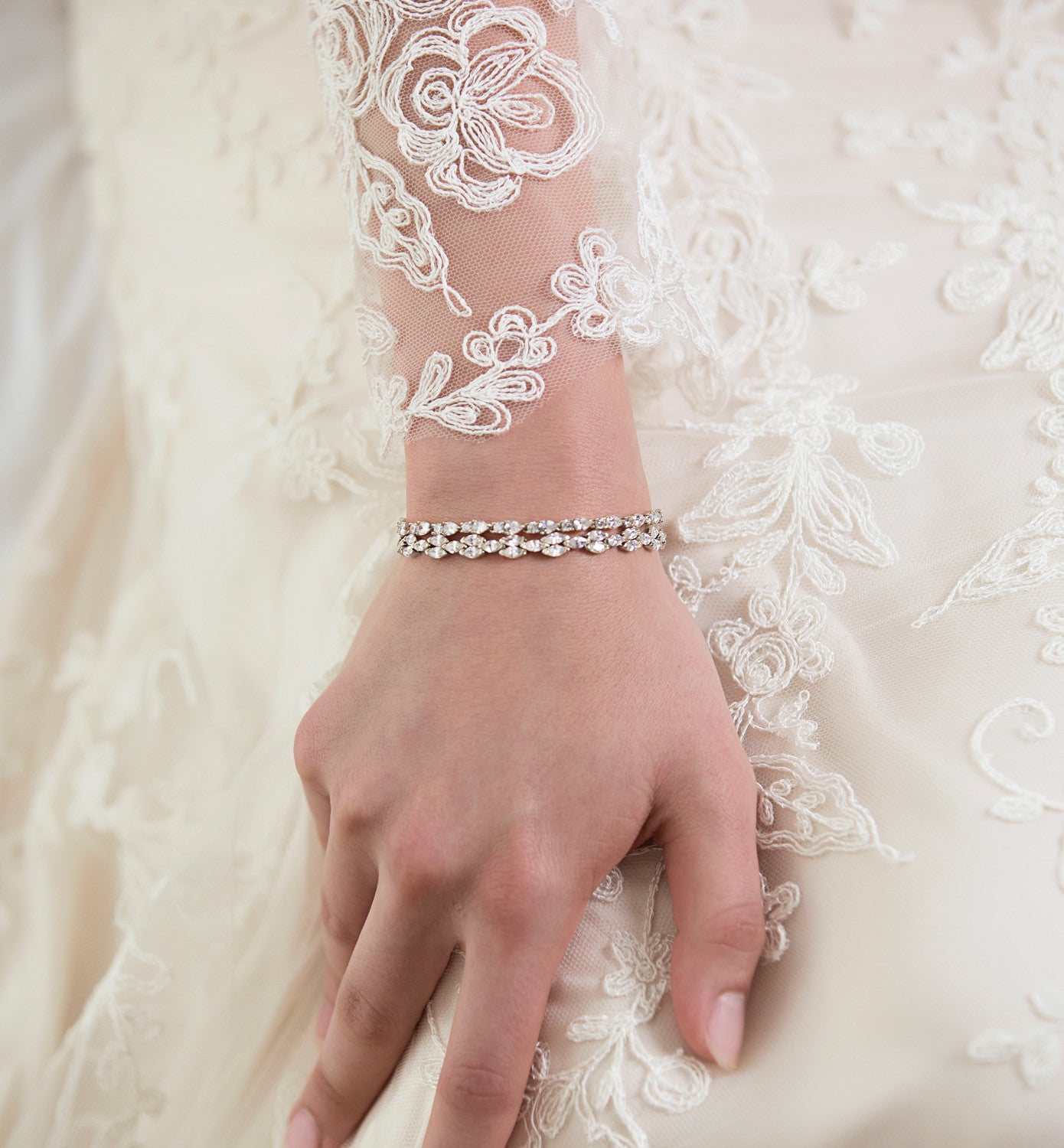 Mosaic Crystal Tennis Bracelet - Amy O. Bridal